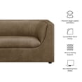 thumbnail image 3 of Hilda 67" Curved Back Vegan Leather Loveseat in Mushroom, 3 of 10