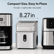 Auseo Nugget Ice Maker Countertop , 35lbs/24H, Crushed Ice Ready in 5 Mins ,Self-Cleaning, Ice Basket & Ice Shovel & Handle, for Home/Office/Party, Black