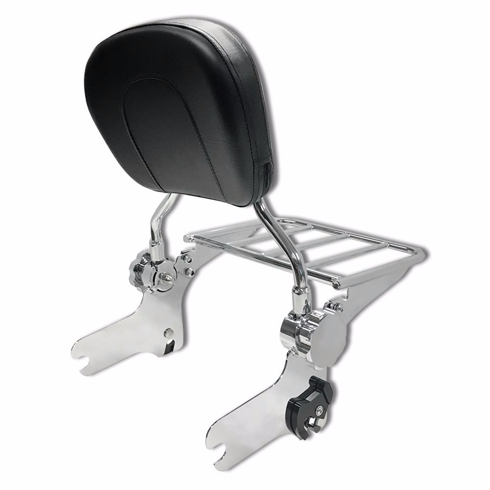 HTTMT Adjustable Backrest Sissy Bar w/ Luggage Rack for 9708 Touring