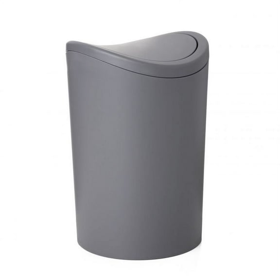 Superio Small Trash Can with Lid 6 Liter Grey