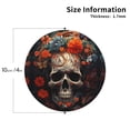 thumbnail image 2 of Leather Coasters with Heat-resistant for Drinks, Vintage Butterfly Flower Skull -标题2 Round Shape, 2 of 5