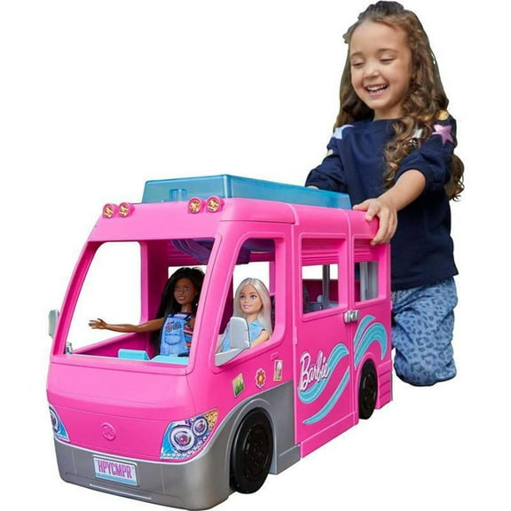 Barbie Doll DreamCamper Van Playset with Pets, Pool, Slide & Accessories, Toys For Ages 3 Years Old & up