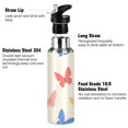 thumbnail image 3 of Yayeee 20oz Insulated Water Bottle Double Wall Stainless Steel with Flip Straw Lid, Red Butterflies, 3 of 7