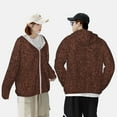 thumbnail image 4 of Gaeub Dark Brown Glitter Men's and Women's UPF 50+ Long-Sleeved Sun Protection Clothing, Fishing Shirt Long Sleeve Zip-XX-Large, 4 of 7
