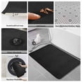 thumbnail image 6 of Solid Black Bath Mat 3 Piece Bathroom Rug Set, Retro Minimalism Abstract Denim Texture Non Slip Bath Rug Contour Mat and Toilet Lid Cover, Absorbent Shower Mats Soft Bath Rugs and Mats Sets, 6 of 8