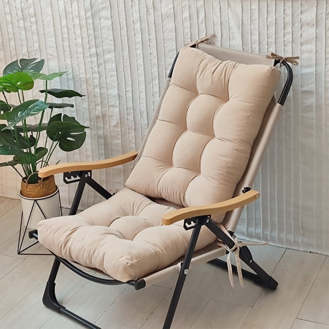 Juego de cojines plegables de ante grueso | Cojín de felpa de 2 piezas para silla, sillón reclinable y mecedora | Gris, negro, azul, beige y caqui