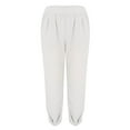 thumbnail image 4 of Lroveb Casual Pants for Women, High Waisted Jogger Pants, Womens Solid Color Fashionable Versatile Elastic Pocket Bound Pleated Pants White, 4 of 9