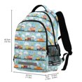 thumbnail image 2 of FORMRS Kids School Backpack Elementary Student Unisex Travel Bookbag with Reflective Stripes, Cartoon Train Pattern, 2 of 7