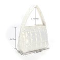 thumbnail image 4 of Moontgen Quilted Women Handbag Fashion Plaid Cotton Tote Bag Portable for Travel (White), 4 of 9