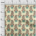 thumbnail image 1 of oneOone Viscose Jersey Light Yellow Fabric Paisley Block Craft Projects Decor Fabric Printed By The Yard 60 Inch Wide, 1 of 5