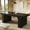 Black, variant on Finmind Farmhouse Dining Table for 6-8 People, 70.87-Inch Large Rectangular Kitchen Dining Table