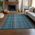 thumbnail image 6 of Addison Rugs Mayfield Washable Transitional Plaid Teal Rectangle Rug, 3' x 5', 6 of 6