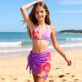thumbnail image 2 of Yhhting Big Girls Halter Bikini 3 Piece Swimsuit Floral Print Bathing Suit With Cover Up Skirt Summer Child Girls Swimwear, 2 of 6