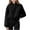 01-Black, variant on BiZtdJrK Womens Cropped Hooded Sweatshirt Long Sleeve Oversized Hoodies with Pockets Solid Workout Sweatshirts Black L