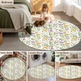 thumbnail image 5 of Round Rug 5Ft Washable Non-Slip, Easter Circle Area Rugs for Living Room Bedroom, Spring Floral Daisy Flowers Butterflies Watercolor Indoor Floor Mats Carpet Runner for Home Decor Aesthetic, 5 of 8