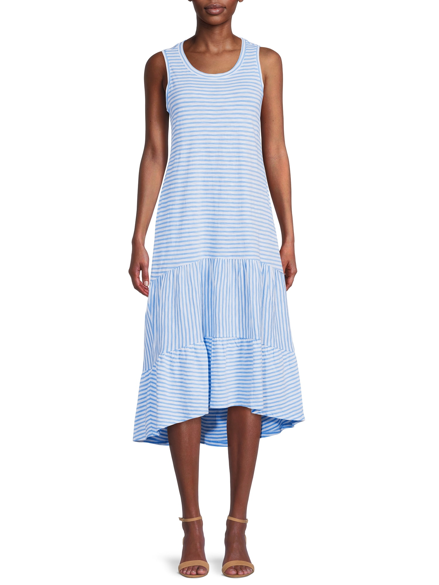 Sleeveless Tiered Knit Dress - Walmart 