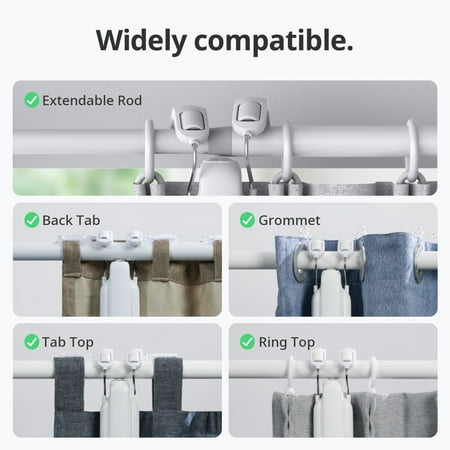 SwitchBot Curtain Rod 3, Smart Curtain Opener, Retrofit & Motorize Existing Curtains, Upgraded High-Performance Motor, White