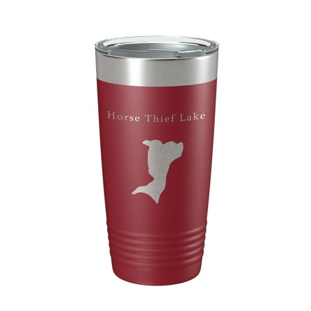 

Horse Thief Lake Map Tumbler Travel Mug Insulated Laser Engraved Coffee Cup South Dakota 20 oz Maroon