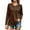 Brown-Curved Hem, variant on FchengtaiS Long Sleeve Raglan Shirts for Women Color Block Baseball Tops Casual V Neck Basic Tees Fall Fashion Clothes