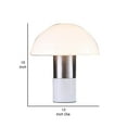 thumbnail image 5 of Benjara Lumina 15 Inch Table Lamp, Dome Shaped Shade, Slender Metal Stem, Nickel, 5 of 5