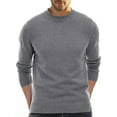 thumbnail image 1 of Grianlook Men Casual Solid Color Jumper Tops Crew Neck Knit Pullover Long Sleeve Knitted Sweaters Gray XL, 1 of 5