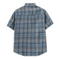 thumbnail image 3 of Inglocry Mens Button Down Shirts Regular Fit Short Sleeve Casual Plaid Flannel Shirt Hawaiian Shirt For Men Blue L, 3 of 3