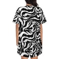 thumbnail image 6 of Fotbe Leopard And Zebra 2 Print Pajama Set for Women 2 Piece Loungewear Short Sleeve Tops and Shorts Set Soft Sleepwear-Medium, 6 of 7