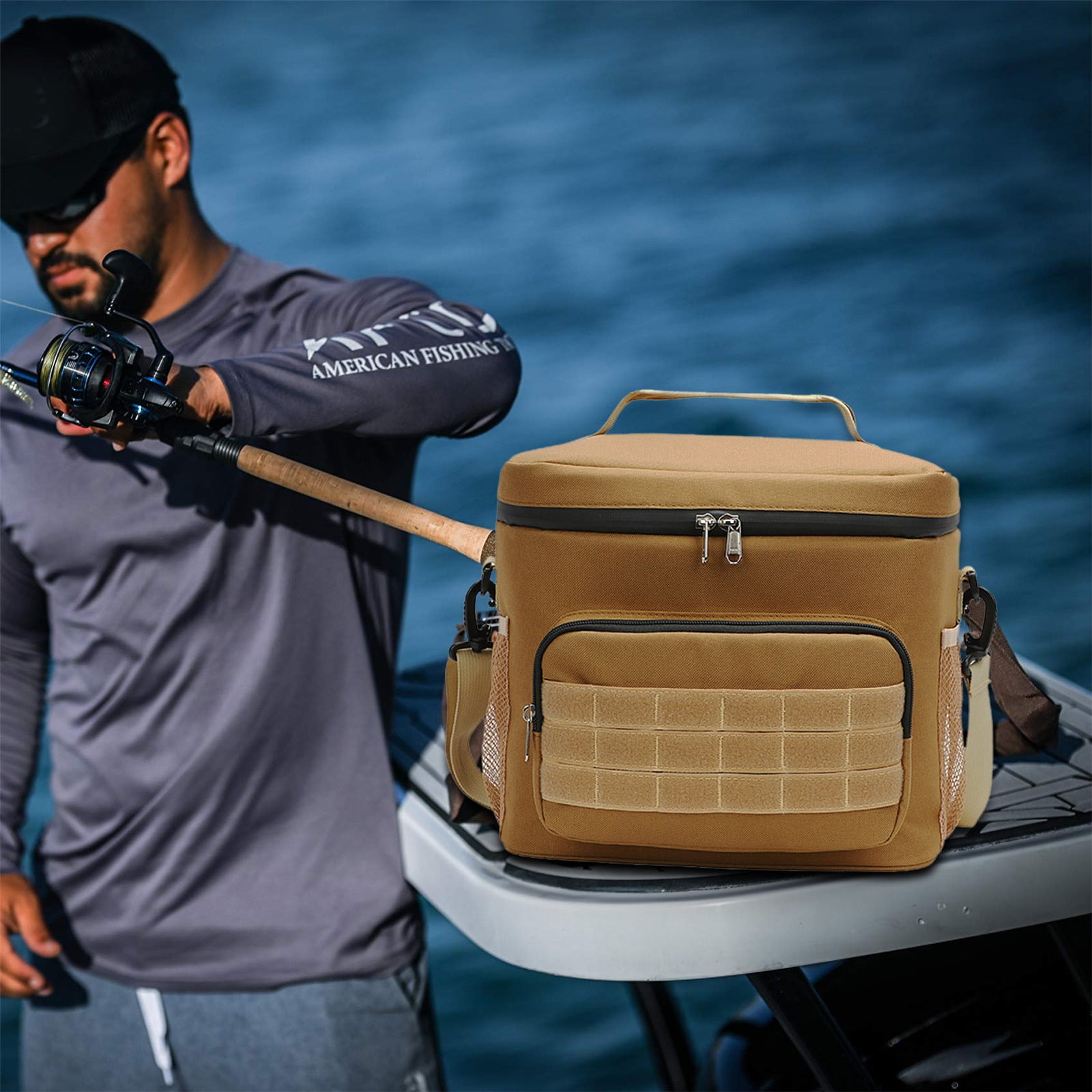 XKHBDL Fishing Tackle Bags for Saltwater & Freshwater, Fishing Gear Storage Bag with Water Resistant Bottom Suitable for Tackle Box