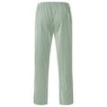 thumbnail image 5 of SBYOJLPB Cotton Linen Pants for Women Striped Print Drawstring Elastic Waist Straight Leg Casual Pants, 5 of 5
