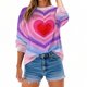 thumbnail image 3 of Uootdi Valentine's Day Sweatshirt for Women Crew Neck Love Heart Printed Graphic Sweatshirts Casual Holiday Long Sleeve Graphic Tee Tops Gift, 3 of 9