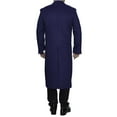 thumbnail image 3 of Alberto Nardoni Sapphire Indigo Blue Wool Blend Luxury Overcoat Topcoat Full Length, 3 of 3