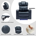 thumbnail image 6 of Home Theater Seating Recliner Sofa, PU Leather Power Recliner Chair with USB Ports, Bluetooth Speaker, Tray Table, LED Lights, Cooling Cup Holder and Arm Storage for Living Room, Blue, 6 of 9