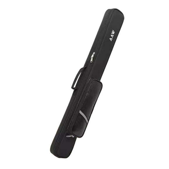 Almencla Billiards Pool Cue Case with Zipper Protector Adjustable Shoulder Strap Carrying Black