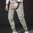 thumbnail image 4 of Puntoco Pantalones ajustados de longitud completa con bolsillos laterales y pies pequeños para hombre, 4 of 6