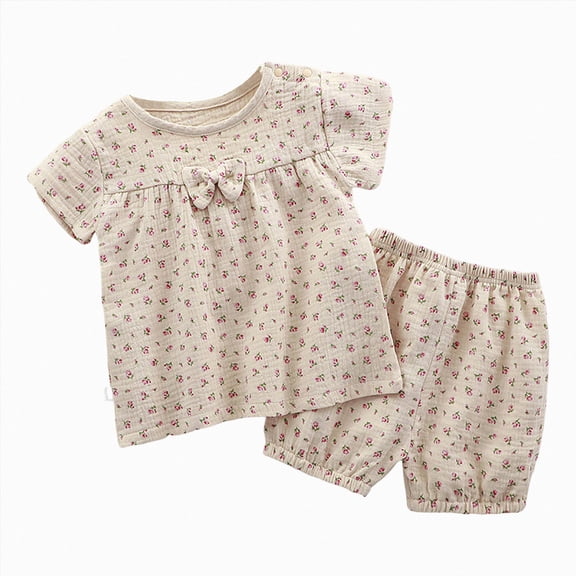 KPOPLK Toddler Kids Baby Girls 2 Piece T-Shirt Shorts Sets Ribbed Polo Collar Tee Elastic Waist Outfits Clothes(12-18 Months,Yellow)