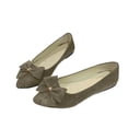 thumbnail image 6 of Womens Pointed Toe Suede Ballet Flats Bow-Knot Slip-Ons Dressy Casual Comfortable Wear to Work Loafers Bronze 9(42), 6 of 6