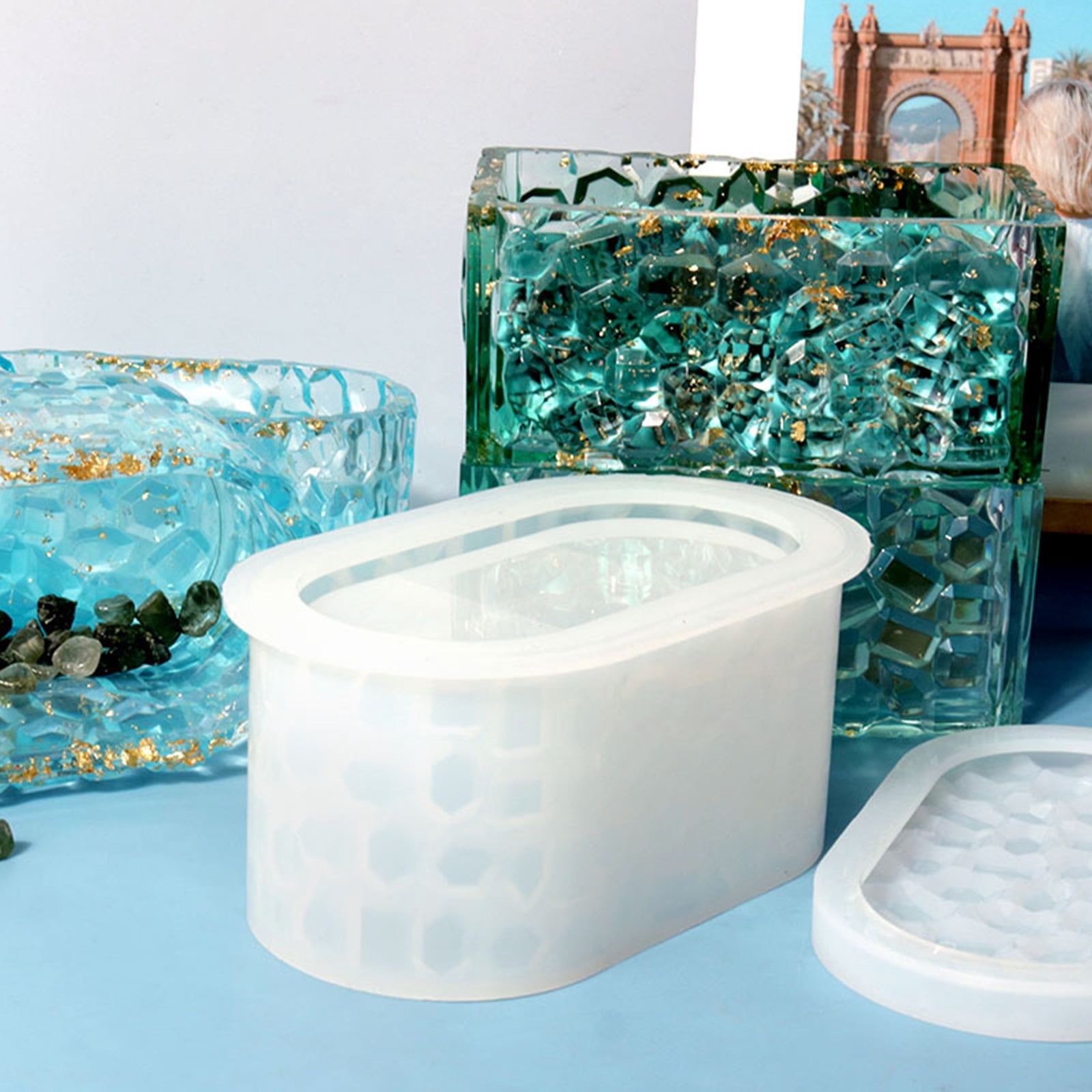 Storage Box Molds,Silicone Resin Box Molds,Storage Container Epoxy Mold Silicone for Resin Casting,Jewelry Box Craft