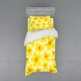 thumbnail image 2 of Ambesonne Yellow Bedding Set 4 Pcs, Plumeria Flower Blossoms, Queen, Yellow and White, 2 of 3