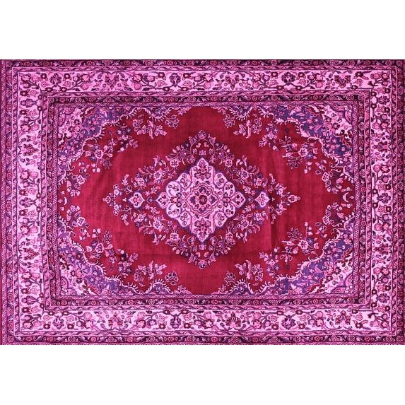 Ahgly Company Indoor Rectangle Medallion Pink Traditional Area Rugs, 3' x 5'