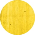 thumbnail image 1 of Ahgly Company Indoor Round Solid Yellow Modern Area Rugs, 7' Round, 1 of 4