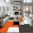 thumbnail image 3 of Orange Black 5x7 Area Rugs for Living Room, Gray Geometric Abstract Color Block Modern Non Slip Floor Mat Washable Low-Profile Indoor Carpet for Bedroom, Dining Room, Bathroom, 3 of 9
