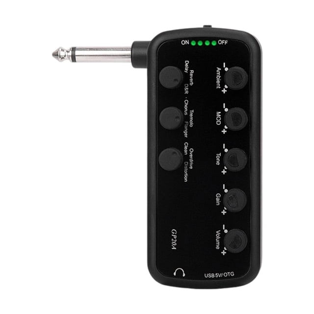 Bunblic Electric Guitar Headphone Amplifier USB Rechargeable Instrument Accessories Small Plug and Play for Live Performance Practice