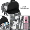 thumbnail image 4 of Sling Backpack,Gray Halloween Ghosts Bats and Boo Sling Bag with Water Bottle Holder,Waterproof Sling Bag for Men/Women with Headphone Jack for Hiking,Travel, 4 of 6