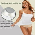 thumbnail image 4 of CHOK Camisoles à Soutien-Gorge Intégré pour Femmes, Bretelles Spaghetti Ajustables, Débardeur Sans Manches, Hauts d'Été, 4 of 7