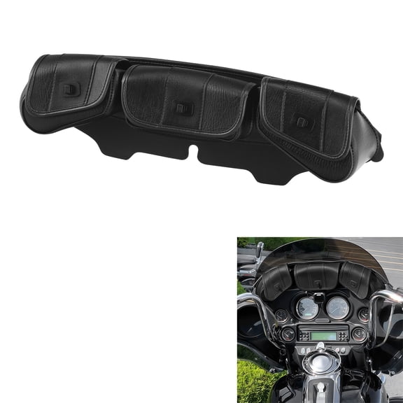 TCMT Windshield Saddle 3 Pouch Bag Fits For Harley Touring Electra Glide Street Glide Tri Glide Ultra Classic 1996-2013