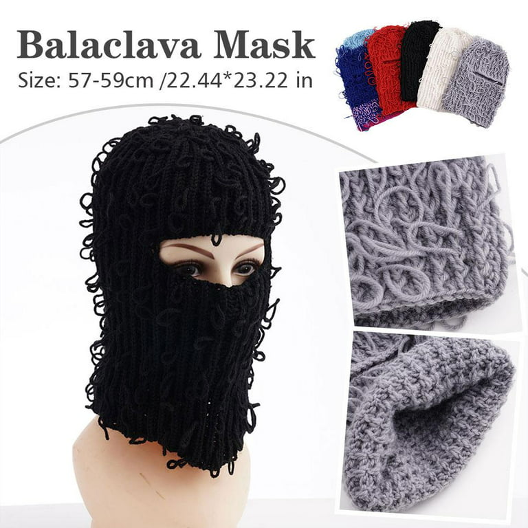 Distressed Balaclava Knitted Full Face Beanie Cap Hip-Hop Style Windproof  Ski Mask Winter Neck Warmer for Men Women G8Y9 
