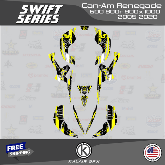 Kalair GFX Graphics Kit for Canam Renegade 500 800X 800R 1000 (All Years) Swift Series