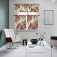 thumbnail image 4 of Cardinal Bird Kitchen Curtains Sets for Windows 36 Inch Length, Pine Cones Poinsettia Berry Floral Beige Rod Pocket Window Treatments Tier Curtains and Valances Set for Bedroom/Bathroom, 4 of 8
