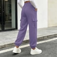 thumbnail image 6 of Dzrciro Cargo Pants for Women, Drawstring Elastic Waist Trousers with Side Pockets, Lightweight Athletic Baggy Pants S-2XL, 6 of 7