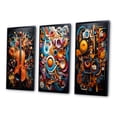 thumbnail image 3 of Designart "Opt Art Vibrant Euphony" Abstract Framed Wall Art Set Of 3 - Multi-Color Op Art Frame Canvas Set For Living Room Decor, 3 of 7